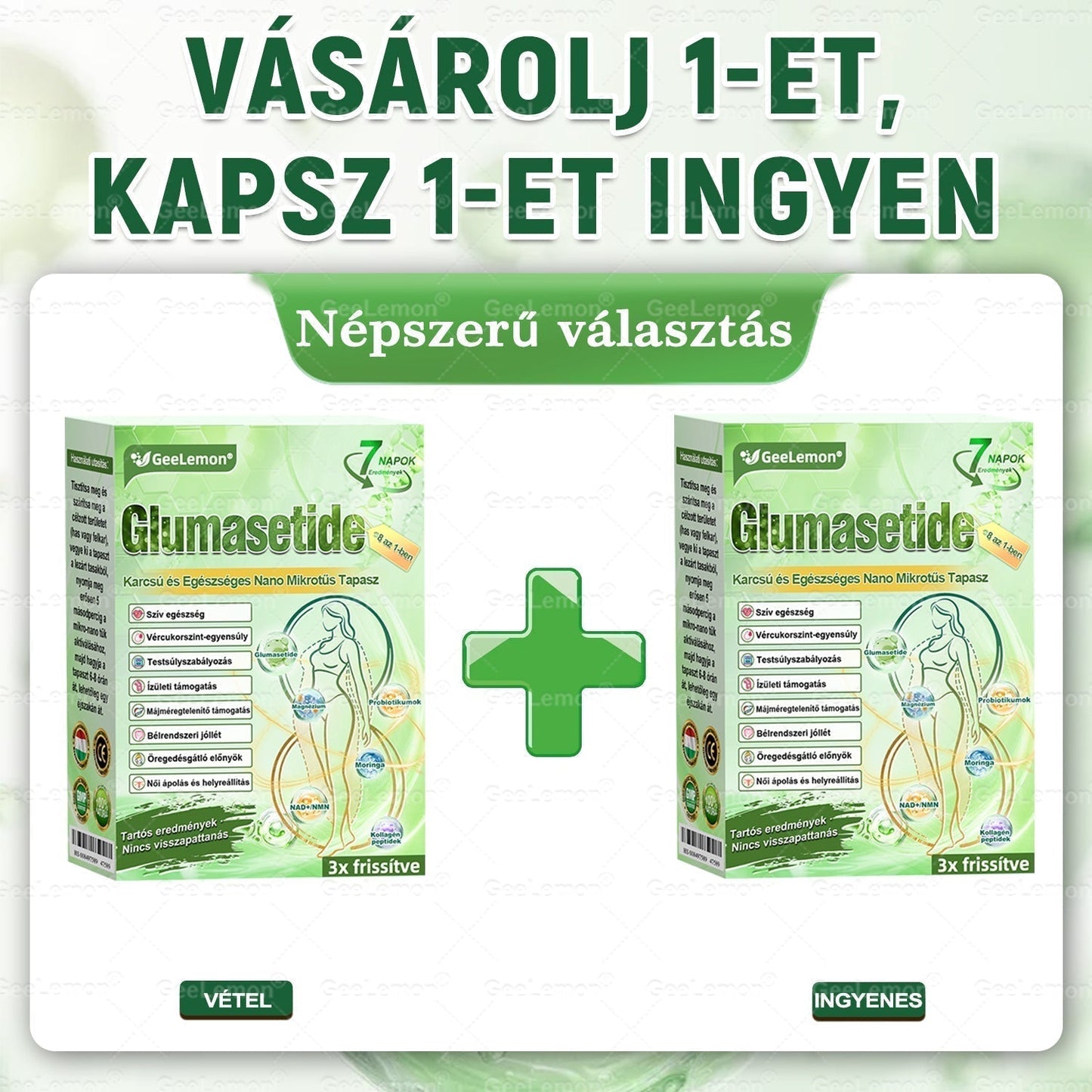 Ajánlott a Semmelweis Kórház által · 👩‍⚕️BENU hivatalos üzlet| 🎄✅ 𝐆𝐞𝑒𝐿𝑒𝐦𝐨𝐧® Glumasetide 8 az 1-ben Karcsú és Egészséges Nano Mikrotűs Tapasz 🇭🇺